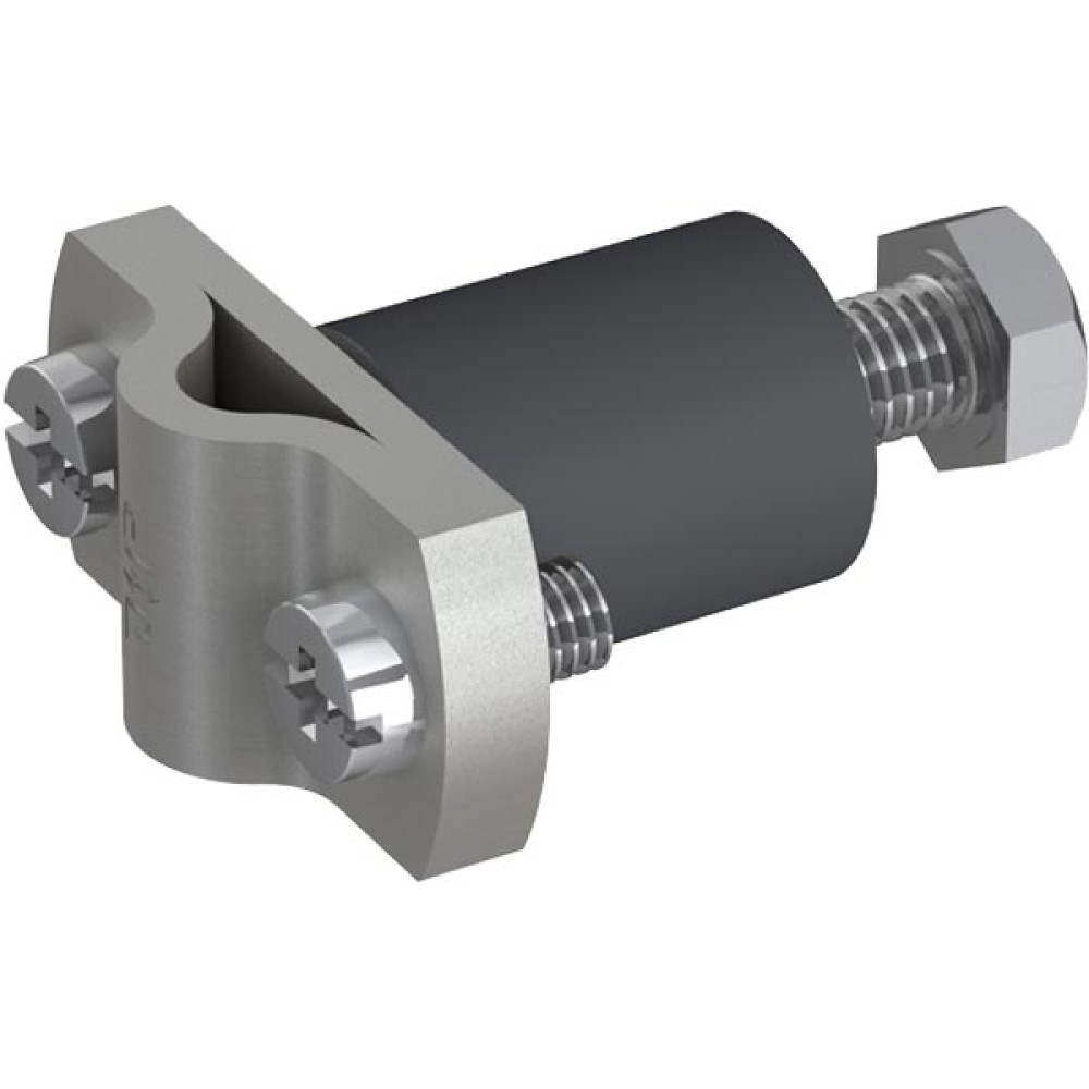 Държач, неръждаем V2A, за Ф 10 mm, с PVC изолатор