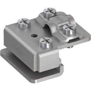 Фалцова клема за кръгъл проводник Ф 8 mm и фалц до 6 mm. Материал: алуминий
