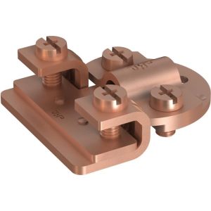 Фалцова клема за кръгъл проводник Ф 8-10 mm и фалцов захват до 5 mm. Материал: мед (Cu)