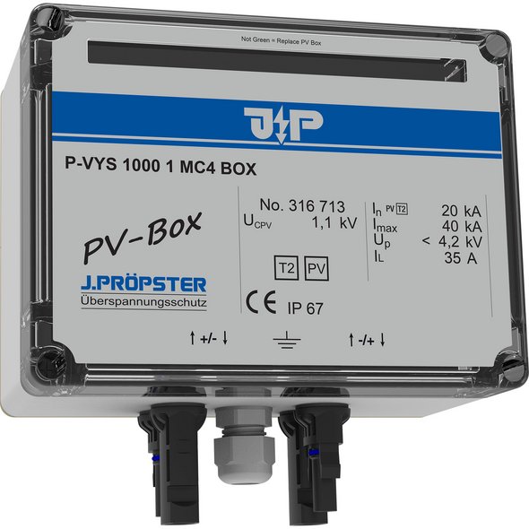 Арестор P-VYS 1000 1 MC4 BOX, тип 2, IP 67, за фотоволтаични уредби, 1 MPP тракер