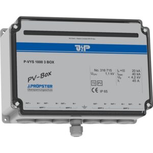 Арестор P-VYS 1000 3 BOX, тип 2, IP 65, за фотоволтаични уредби, 3 MPP тракера