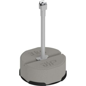Изолационна опора за проводник, GFK Ф 16 mm, 300 mm, с бетонна основа 3 kg и клипс Niro-Clip Ф 8 mm