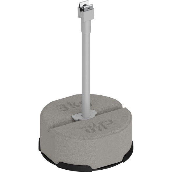 Изолационна опора за проводник, GFK Ф 16 mm, 300 mm, с бетонна основа 3 kg и клипс Niro-Clip Ф 8 mm
