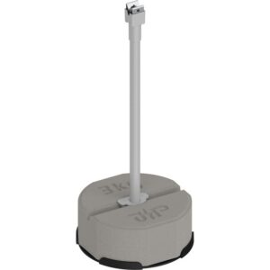 Изолационна опора за проводник, GFK Ф 16 mm, 400 mm, с бетонна основа 3 kg и клипс Niro-Clip Ф 8 mm