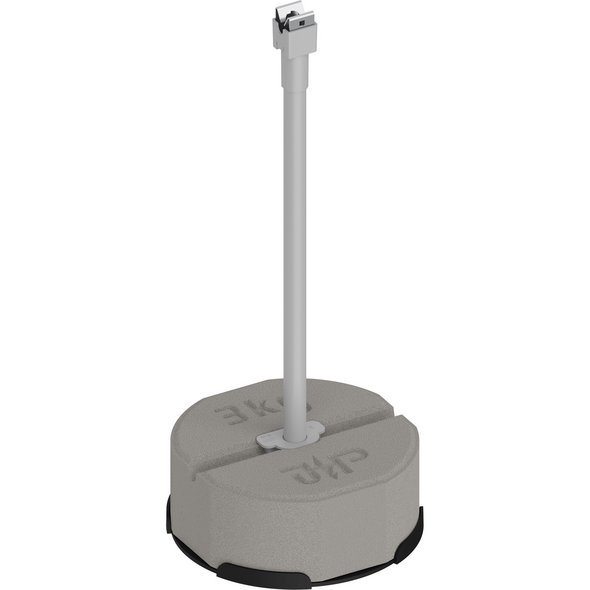 Изолационна опора за проводник, GFK Ф 16 mm, 400 mm, с бетонна основа 3 kg и клипс Niro-Clip Ф 8 mm