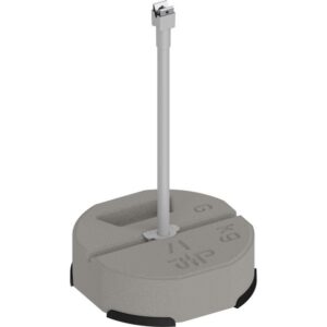Изолационна опора за проводник, GFK Ф 16 mm, 400 mm, с бетонна основа 6 kg и клипс Niro-Clip Ф 8 mm
