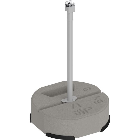 Изолационна опора за проводник, GFK Ф 16 mm, 400 mm, с бетонна основа 6 kg и клипс Niro-Clip Ф 8 mm