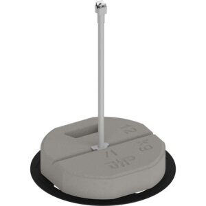 Изолационна опора за проводник, GFK Ф 16 mm, 500 mm, с бетонна основа 12 kg и клипс Niro-Clip Ф 8 mm