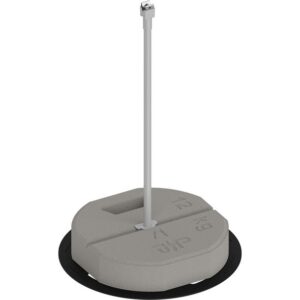 Изолационна опора за проводник, GFK Ф 16 mm, 600 mm, с бетонна основа 12 kg и клипс Niro-Clip Ф 8 mm