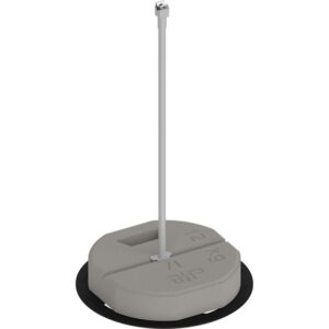Изолационна опора за проводник, GFK Ф 16 mm, 700 mm, с бетонна основа 12 kg и клипс Niro-Clip Ф 8 mm