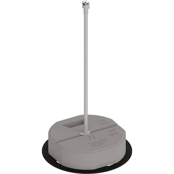 Изолационна опора за проводник, GFK Ф 16 mm, 700 mm, с бетонна основа 16 kg и клипс Niro-Clip Ф 8 mm