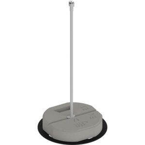 Изолационна опора за проводник, GFK Ф 16 mm, 800 mm, с бетонна основа 12 kg и клипс Niro-Clip Ф 8 mm