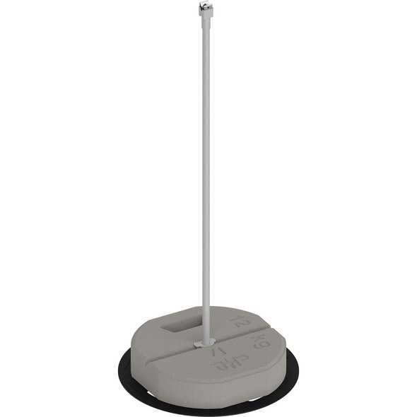 Изолационна опора за проводник, GFK Ф 16 mm, 900 mm, с бетонна основа 12 kg и клипс Niro-Clip Ф 8 mm