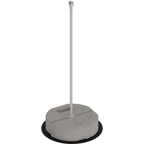Изолационна опора за проводник, GFK Ф 16 mm, 900 mm, с бетонна основа 16 kg и клипс Niro-Clip Ф 8 mm