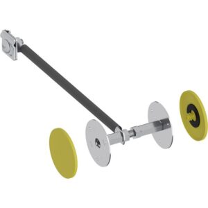 Фиксиран заземителен фланец / проходник през стена V4A, контактни плочи Ф 80 mm, извод M12, PE